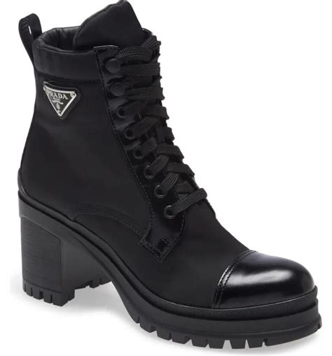 white prada boots|prada block heel combat boots.